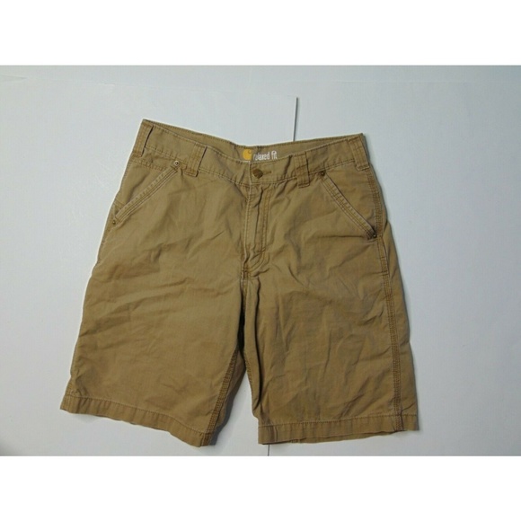 Carhartt 32 x 10 Relaxed Fit Khaki Shorts Brown - Picture 3 of 5